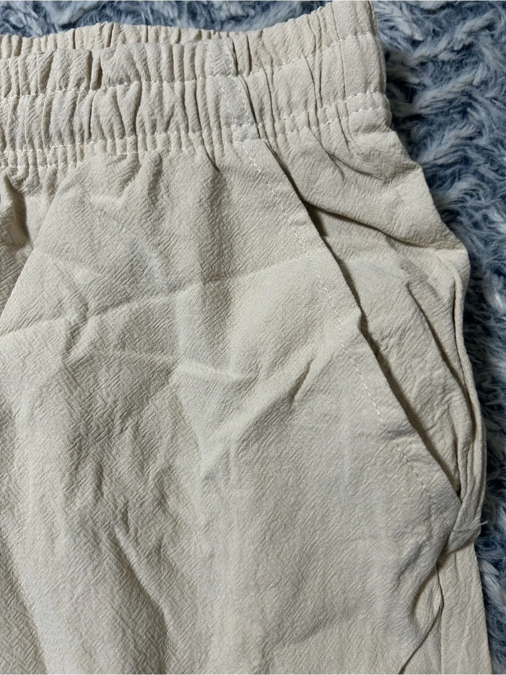 Men's Wide-Leg Drawstring Pants in Khaki NWOT